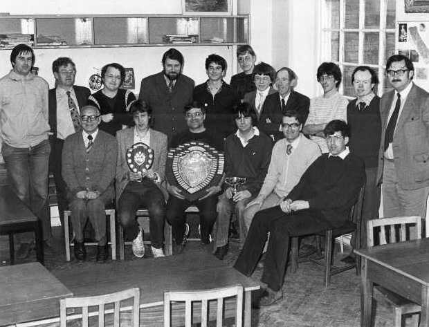 Camborne/Redruth Chess Club 1982/83. To view name, hover mouse over face.